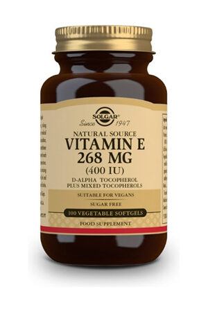 Vitamina E 400 UI Solgar (268 mg) – 100 perlas vegetales